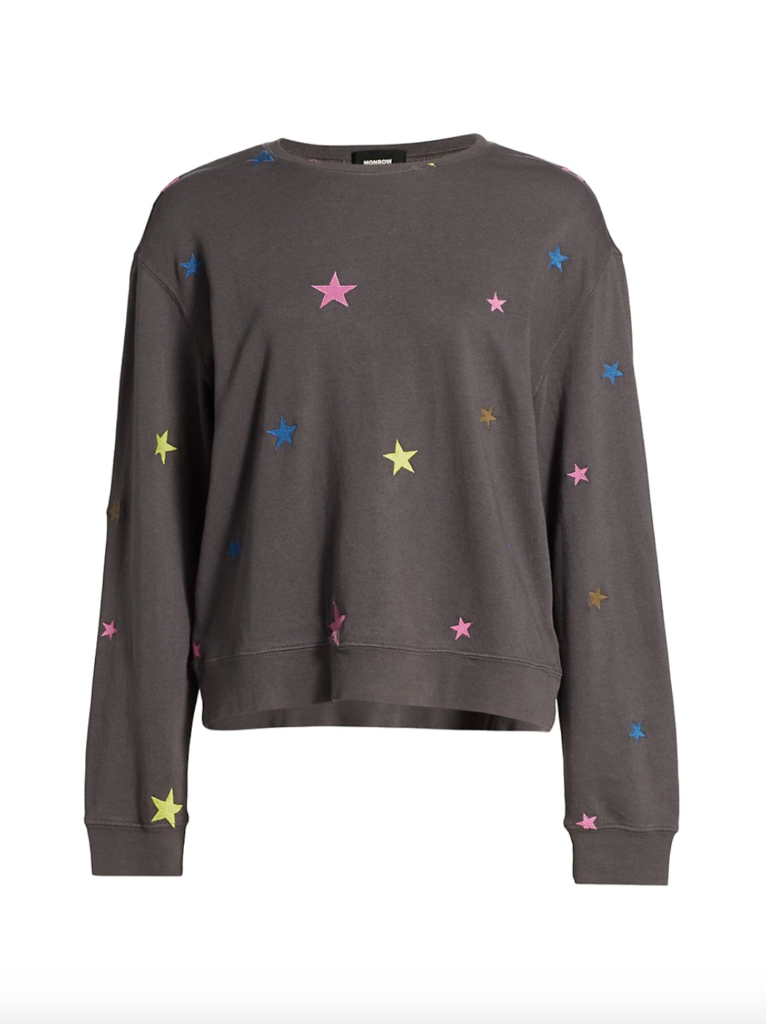 Bethenny Frankel's Grey Star Print Sweatshirt