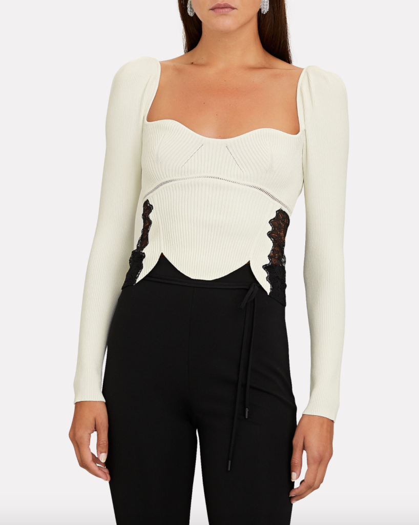 Heather Dubrow's Ivory Top With Black Lace