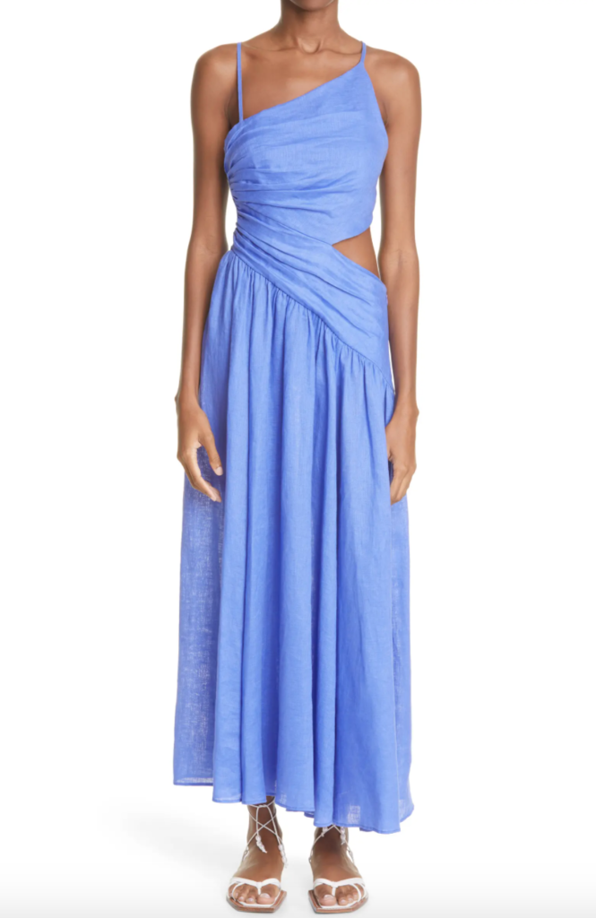 Nicole Martin's Blue Asymmetrical Dress