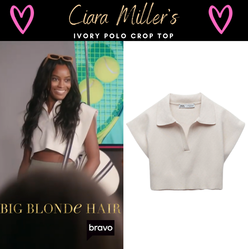 Ciara Miller's Ivory Polo Crop Top