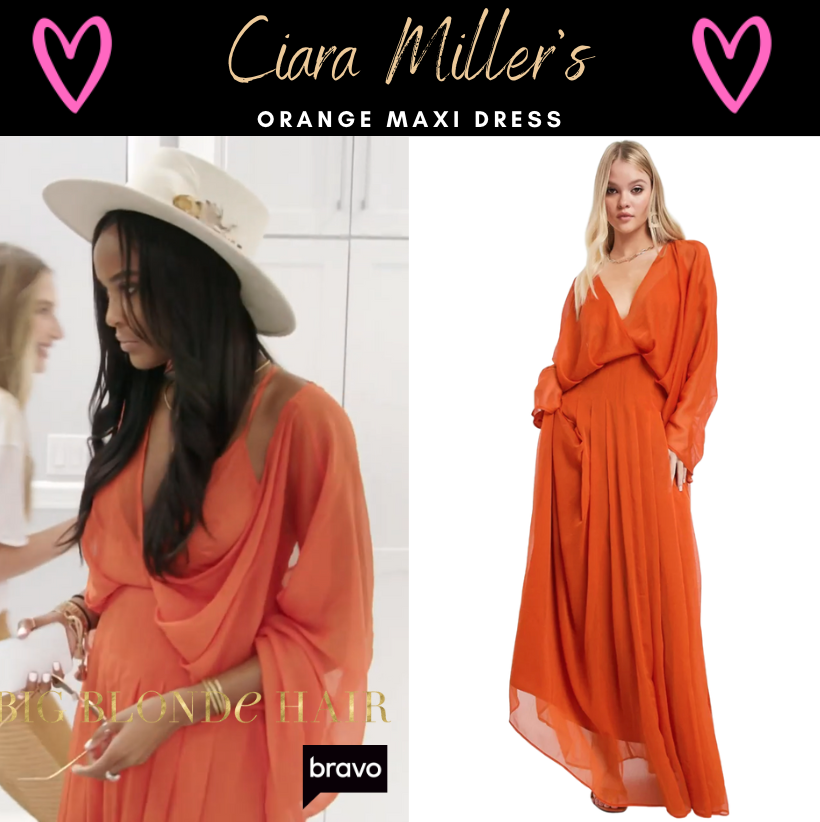 Ciara Miller's Orange Maxi Dress