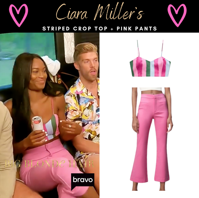 Ciara Miller's Striped Crop Top and Pants