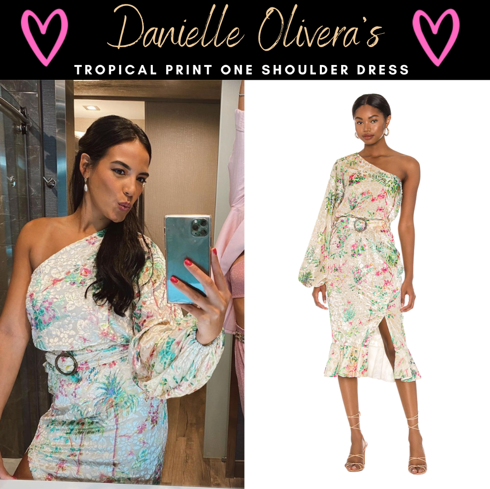 Danielle Olivera's Tropical Print One Shoulder Dress