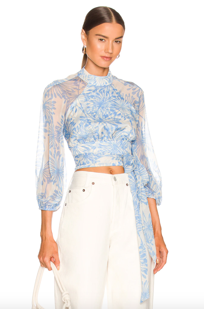 Dolores Catania's Blue and White Printed Top