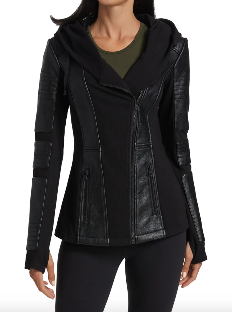 Emily Simpson's Black Leather Paneled Jacket