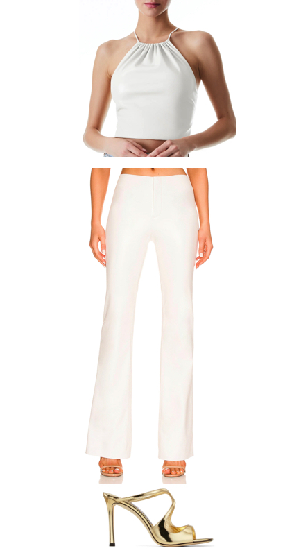 Jackie Goldschneider’s White Top and Pants