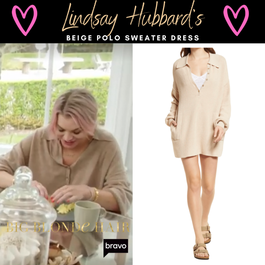 Lindsay Hubbard's Beige Polo Sweater Dress
