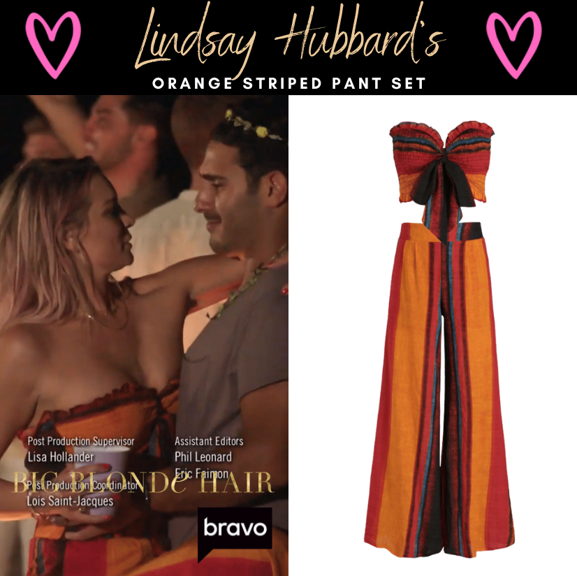 Lindsay Hubbard's Orange Striped Pant Set