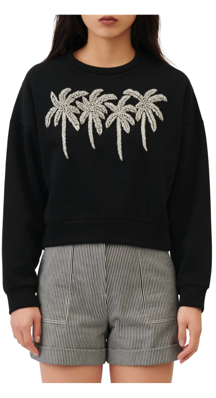 Margaret Josephs’ Black Palm Tree Sweatshirt