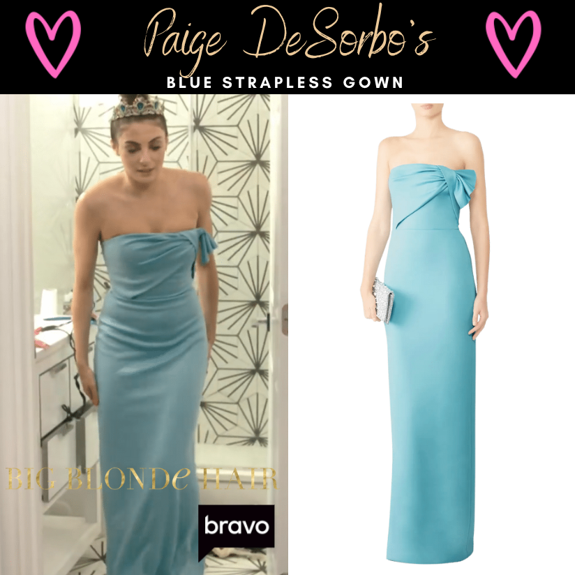 Paige DeSorbo's Blue Strapless Gown