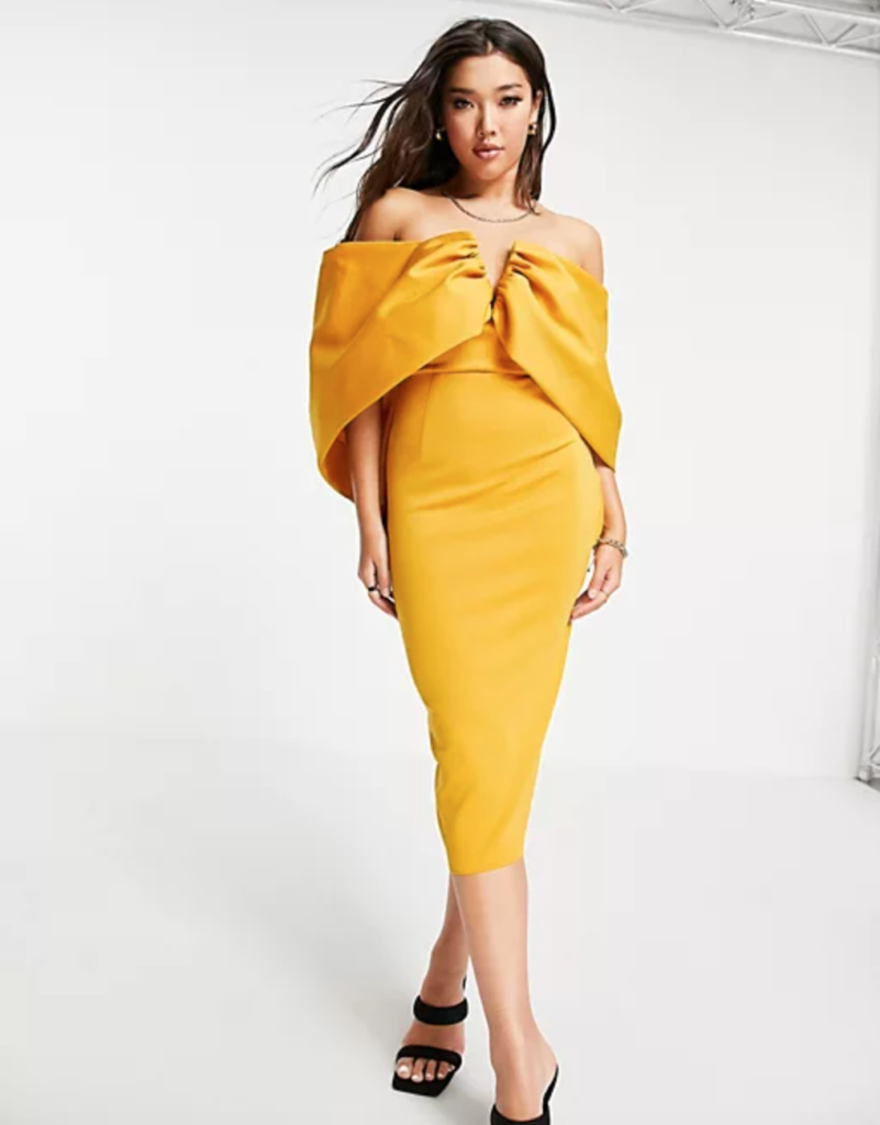 Sanya Richards-Ross' Yellow Off The Shoulder Confessional Dress