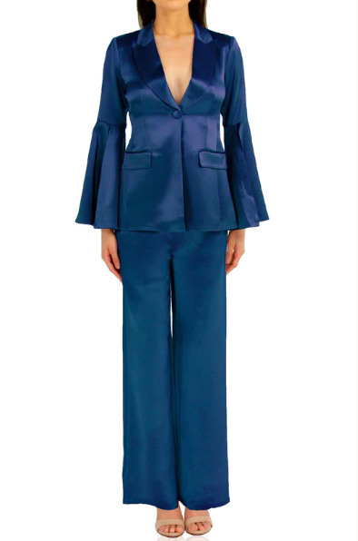 Dorit Kemsley's Blue Satin Suit