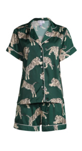 Dorit Kemsley’s Green Tiger Print Pajamas 1