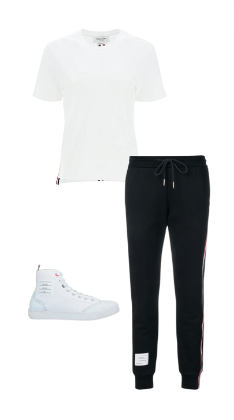 Dorit Kemsley's White T Shirt and Joggers