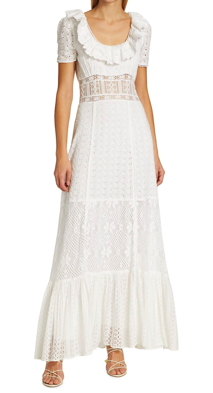 Kathy Hilton’s White Lace Maxi Dress