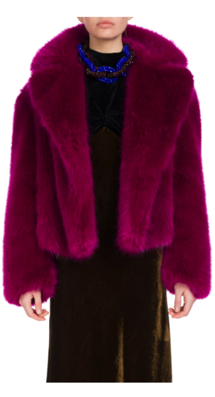 Kyle Richards’ Magenta Faux Fur Coat 1