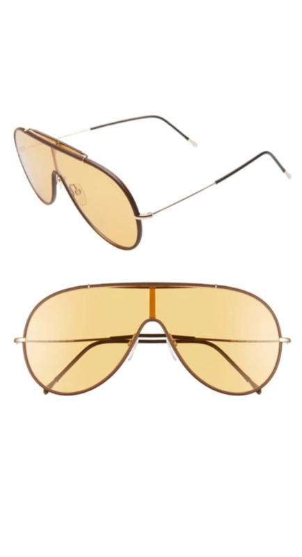 Lisa Rinna’s Bronze Aviator Shield Sunglasses 1
