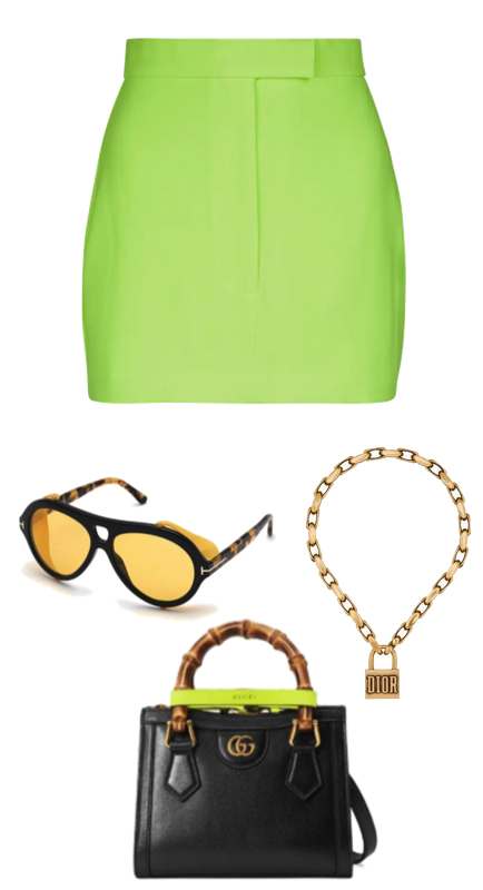 Lisa Rinna’s Neon Green Mini Skirt 1