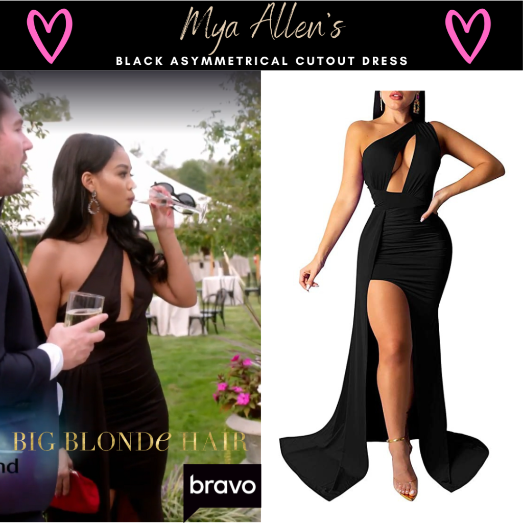 Mya Allen's Black Asymmetrical Cutout Dress 1