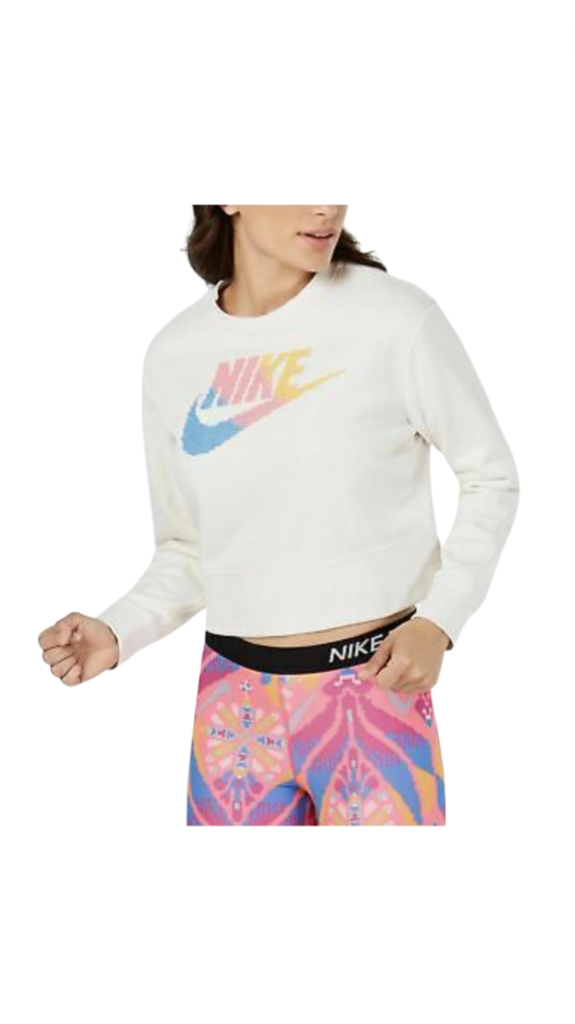 Sanya Richards-Ross' White Multicolor Logo Sweatshirt