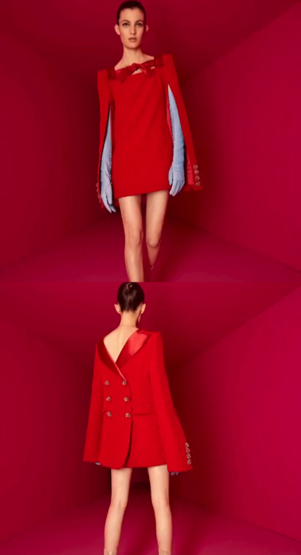 Sutton Stracke’s Red Backwards Blazer Dress 1