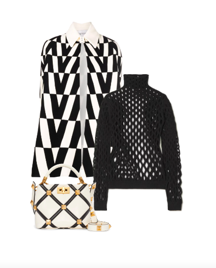 Chanel Ayan's Black and White Printed Cape Outfit