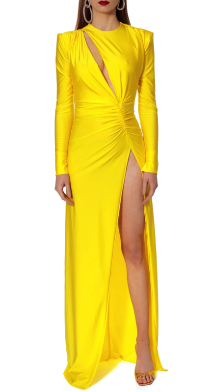 Garcelle Beauvais’ Yellow Cutout Confessional Dress 1