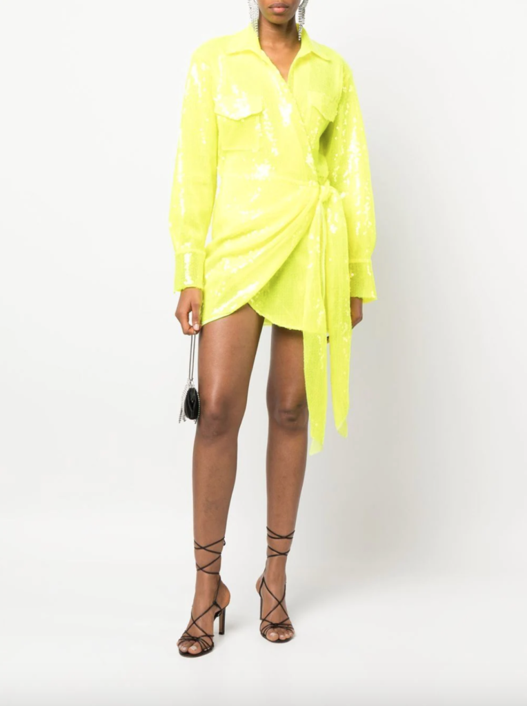 Garcelle Beauvais and Erika Jayne's Yellow Sequin Shirt Dress