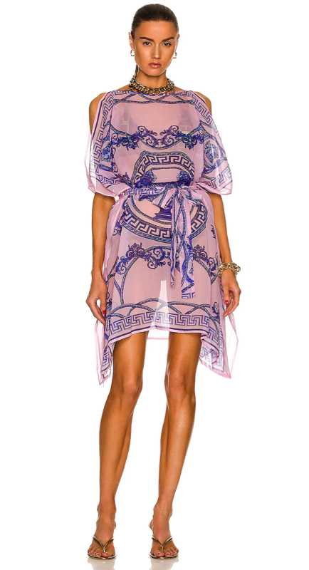 Kathy Hilton’s Pink and Blue Printed Dress