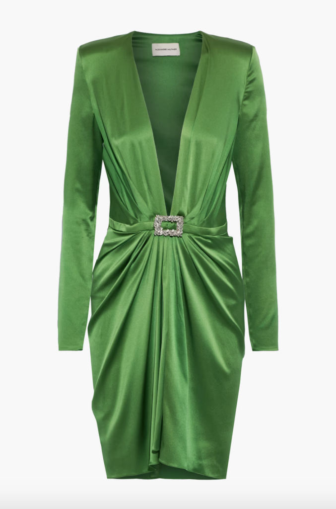 Kenya Moore's Green Satin Dress