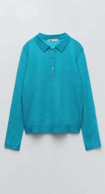 Kyle Richards’ Turquoise Polo Sweater