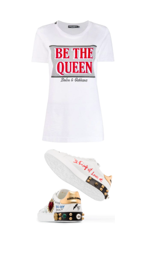 Lesa Melan's Be The Queen T Shirt and Sneakers