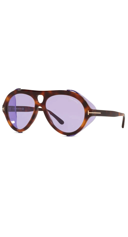 Lisa Rinna’s Purple and Tortoise Aviator Sunglasses 1