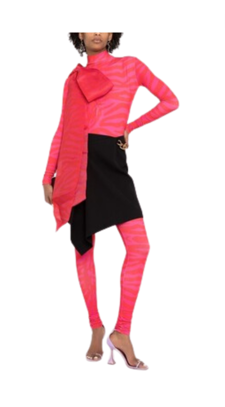Marlo Hampton's Pink Zebra Bow Bodysuit