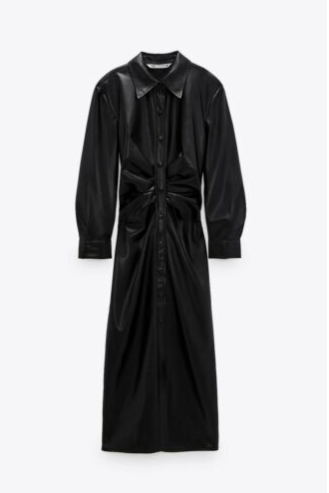 Sara Al Madani's Black Leather Dress