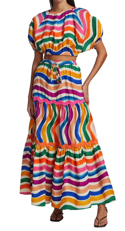Bethenny Frankel’s Rainbow Striped Maxi Skirt 1