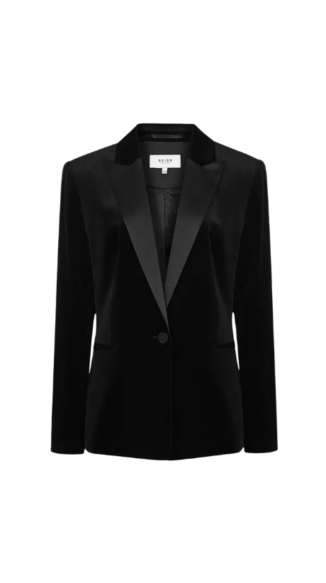 Kathy Hilton's Black Velvet Tuxedo Jacket