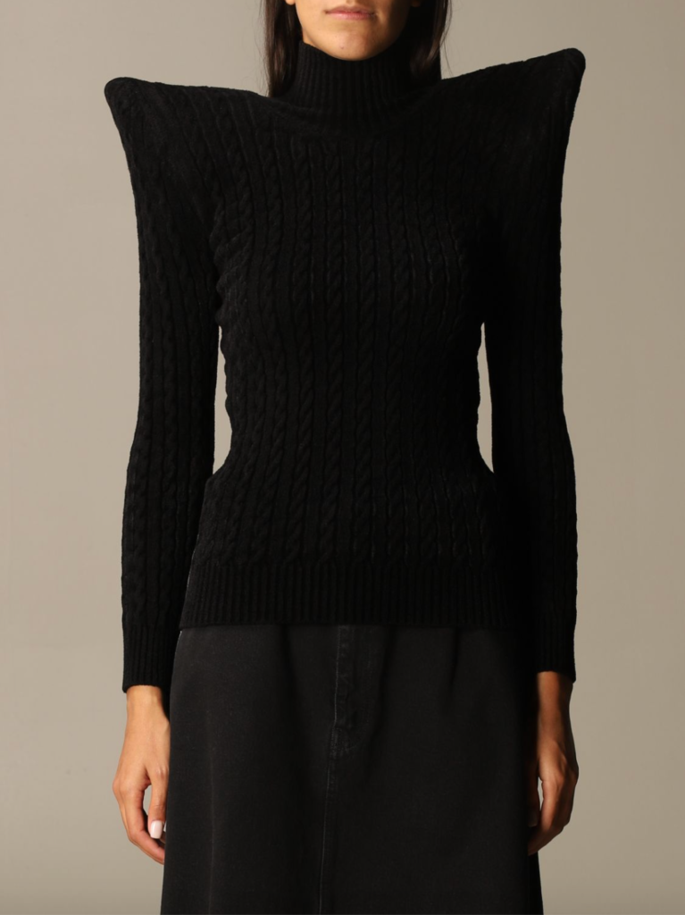 Marlo Hampton's Black Pointed Shoulder Sweater