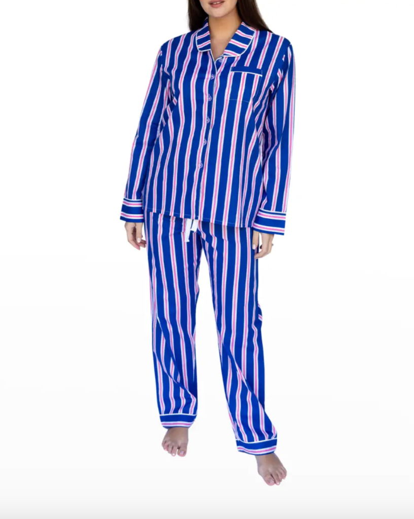 Sheree Whitfield's Blue Striped Pajamas