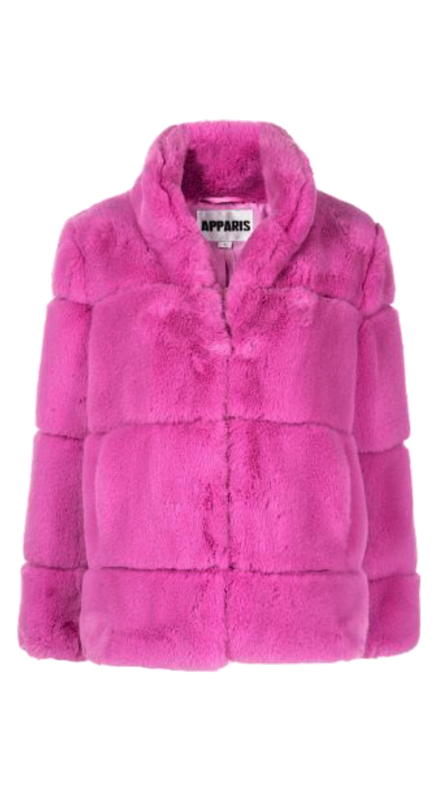 Crystal Kung Minkoff’s Pink Faux Fur Coat