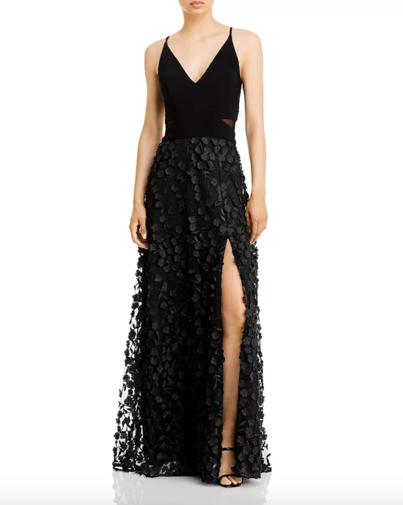 Jackie Goldschneider's Black Floral Applique Dress