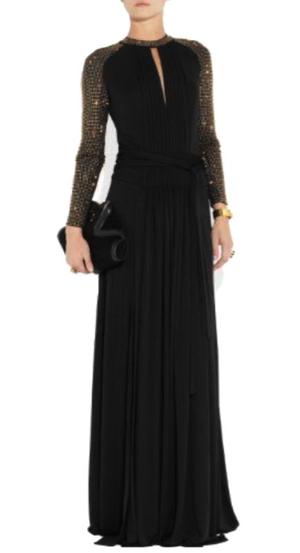 Kyle Richards’ Black Studded Sleeve Gown