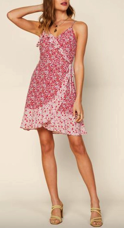 Madison LeCroy’s Red Floral Wrap Dress