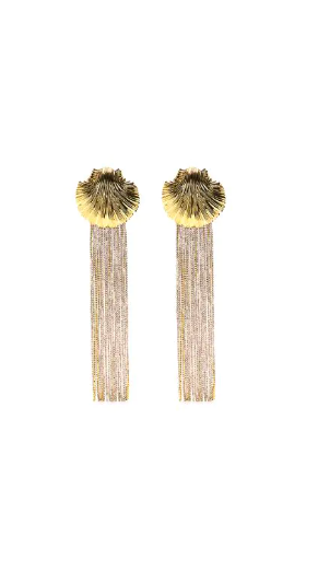 Marlo Hampton's Gold Shell Fringe Earrings