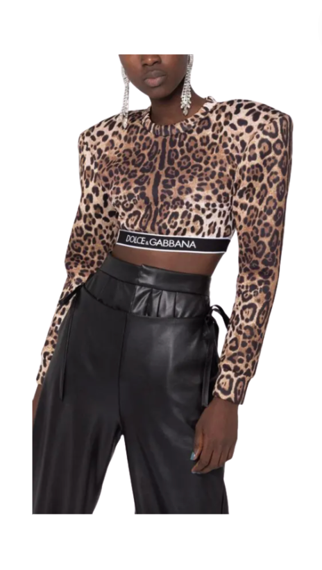 Sheree Whitfield's Leopard Print Crop Top 