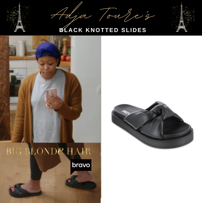 Adja Toure's Black Knotted Slides