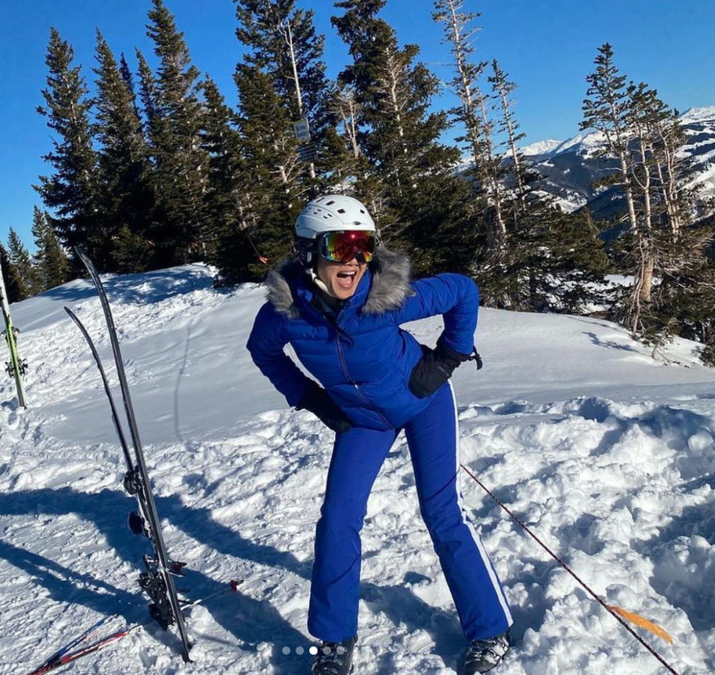 Crystal Kung Minkoff's Blue Ski Outfit 