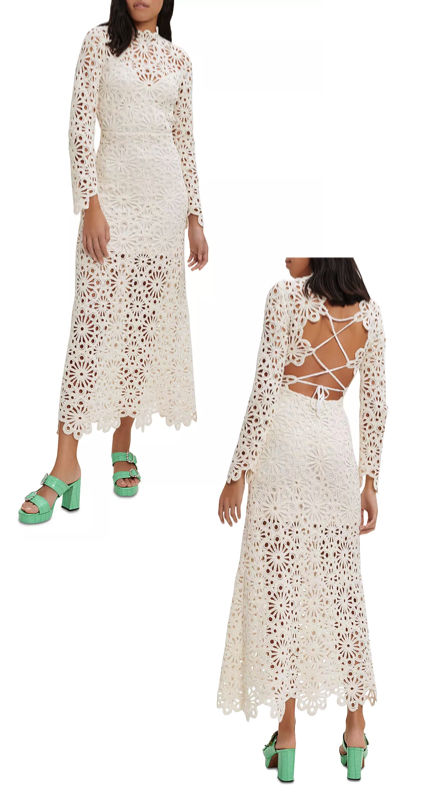 Crystal Kung Minkoff’s White Crochet Maxi Dress 1