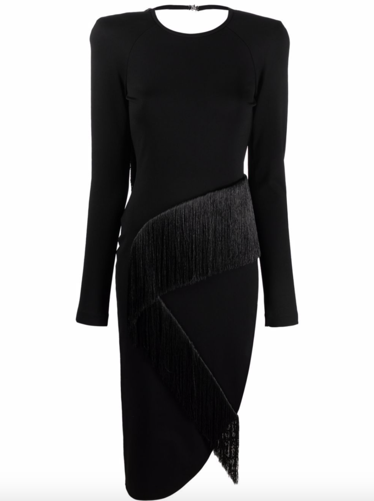 Erika Jayne's Black Fringe Dress