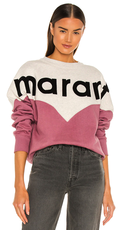 Kathryn Dennis’ Grey and Pink Marant Sweatshirt 1